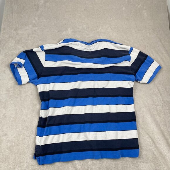 Ecko Unltd Mens Polo Shirt 3XL Striped Blue & White Cotton Casual Short Sleeve - Picture 9 of 9